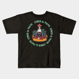 cinco de mayo green tequila Kids T-Shirt